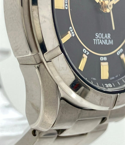 SEIKO 腕時計 ソーラー ブラック V145-0AX0 メンズ セイコー