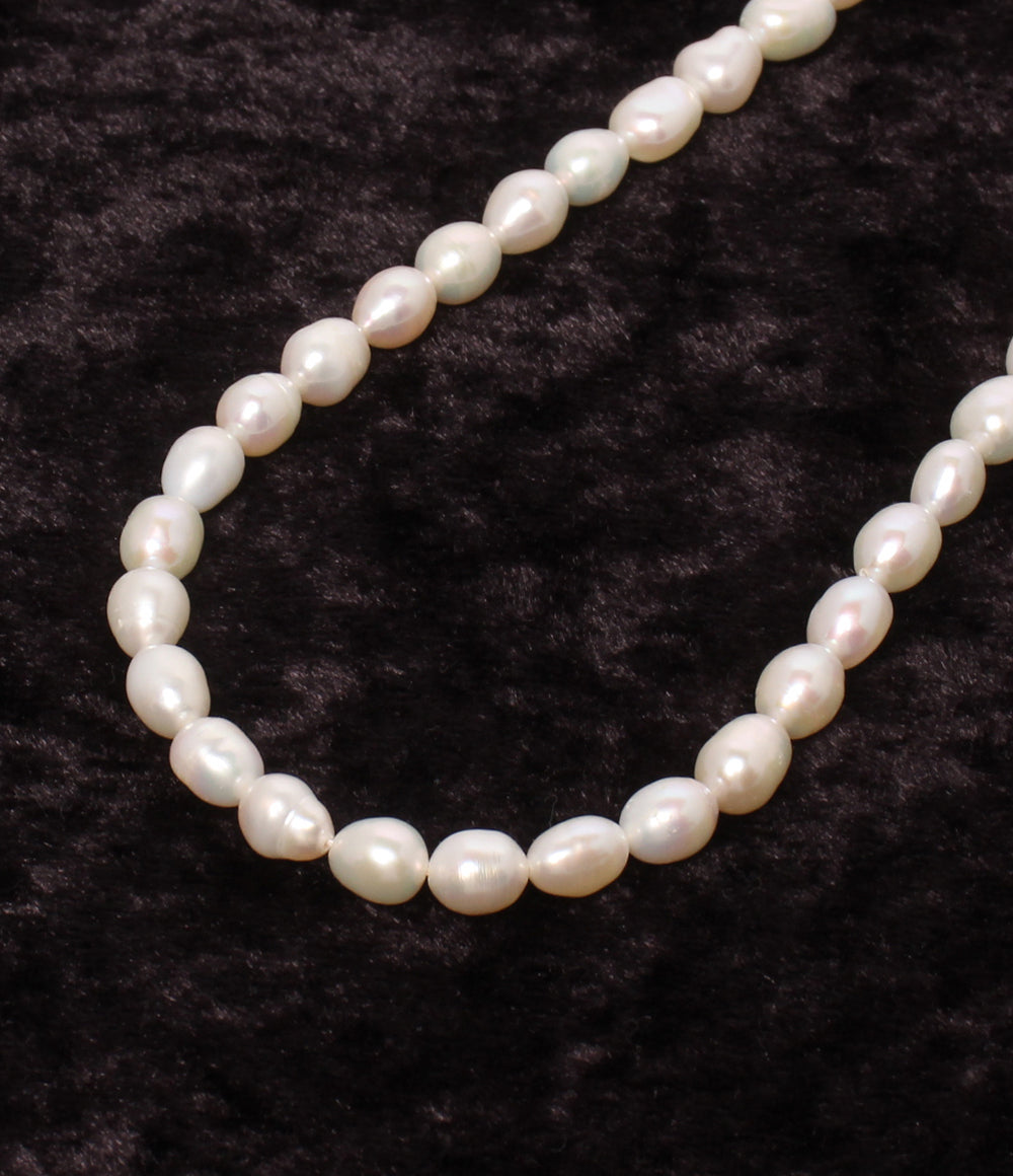 美品 ネックレス 淡水パール 約6x8mm レディース