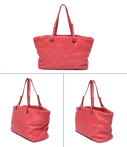 CHANEL トートバッグ ショルダーバッグ 肩掛け シルバー金具 13番台 オンザロード ワイルドステッチ レディース シャネル