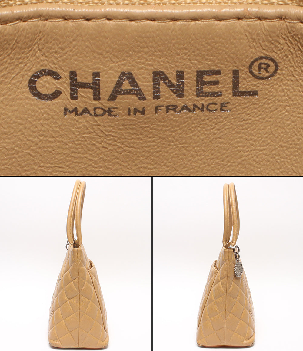 CHANEL トートバッグ シルバー金具 キャビアスキン 復刻トート メダリオン マトラッセ A01804 レディース シャネル