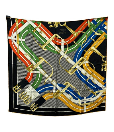 美品 エルメス スカーフ カレ90 シルク100% 馬銜 Mors a Jouets レディース HERMES