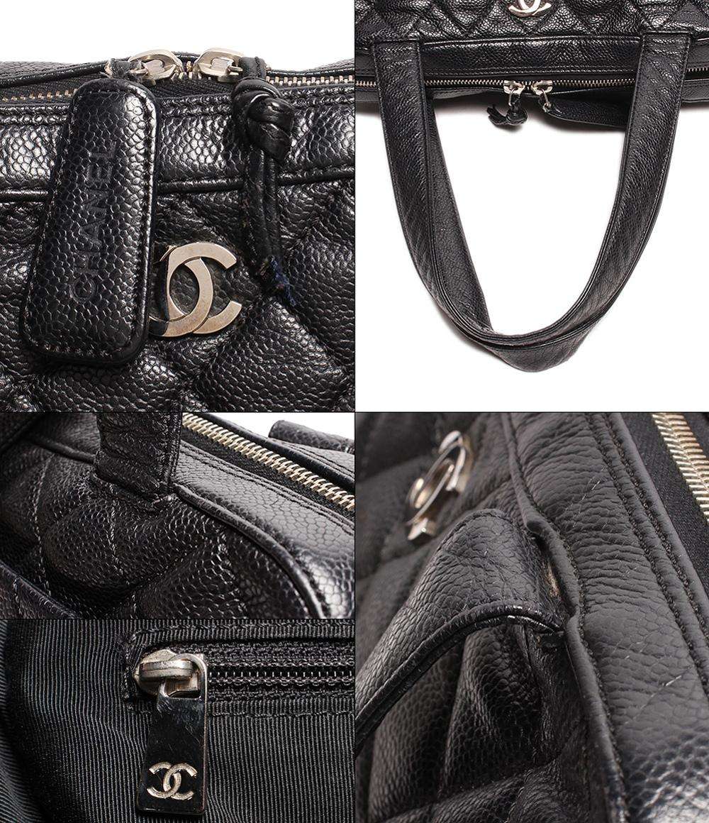 シャネル レザーショルダーバッグ ココマーク シルバー金具 マトラッセ キャビアスキン レディース CHANEL
