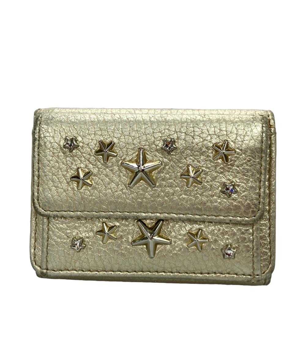 JIMMY CHOO ゴールド 三つ折り財布 JIMMY CHOO（ジミーチュウ） 財布 三つ折り Jimmy Choo NEMO AMP GOLD