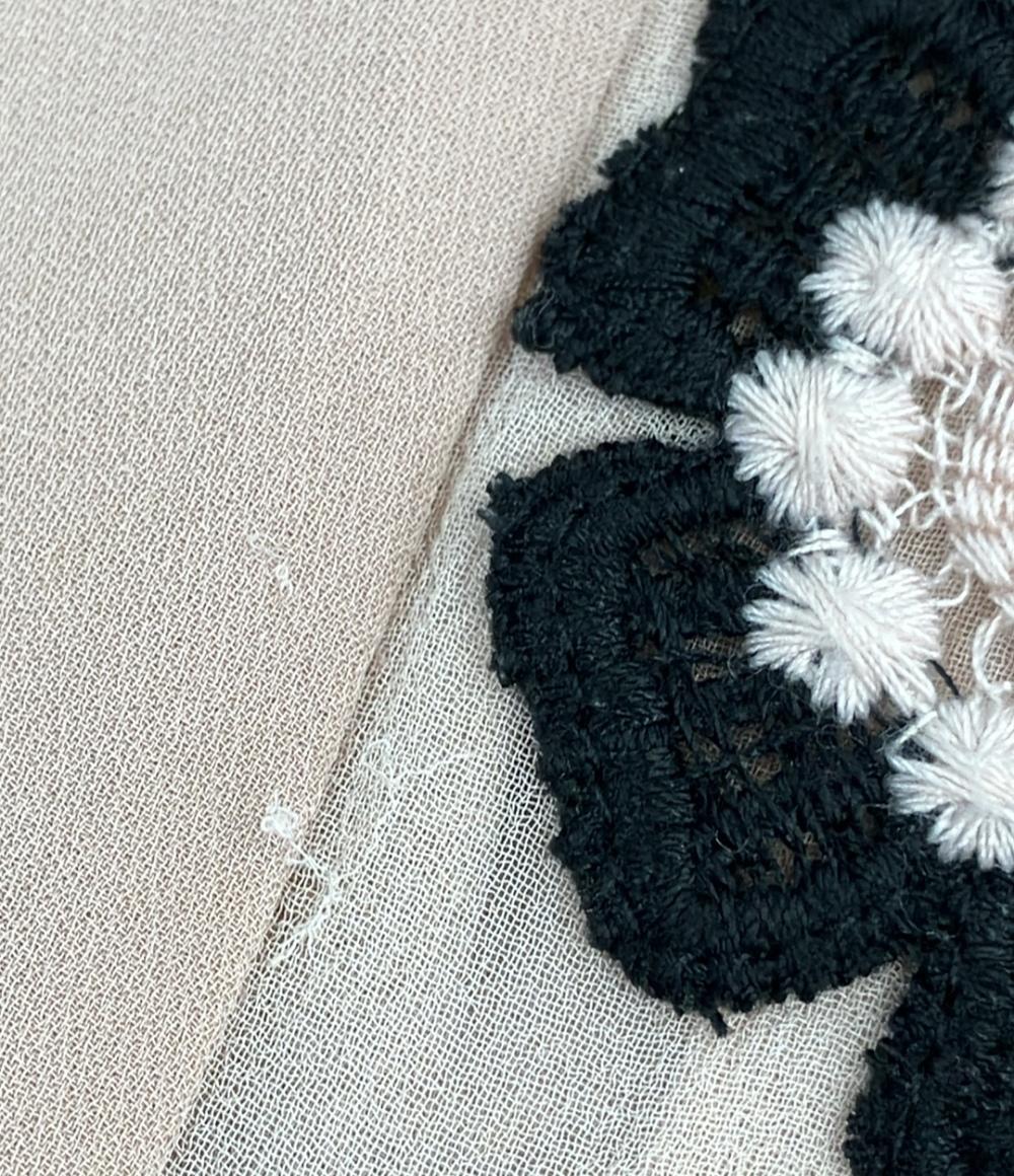 Kate Spade シルクブラウス デイジー ピンク 刺繍 花柄 長袖 レディース SIZE S ケイトスペード