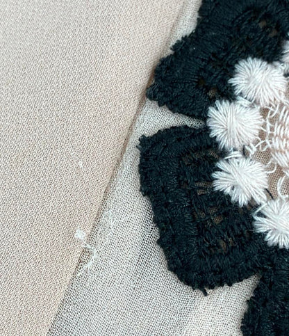 Kate Spade シルクブラウス デイジー ピンク 刺繍 花柄 長袖 レディース SIZE S ケイトスペード