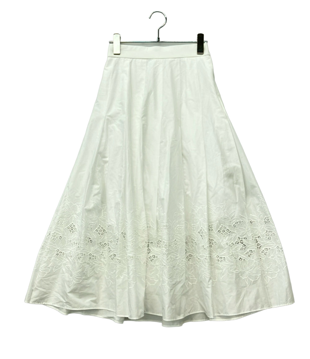 美品 EPOCA フレアスカート タグ付き フィオーレエンブロイダリー タックフレアスカート M5S28-547-02 レディース SIZE 38 (M) エポカ
