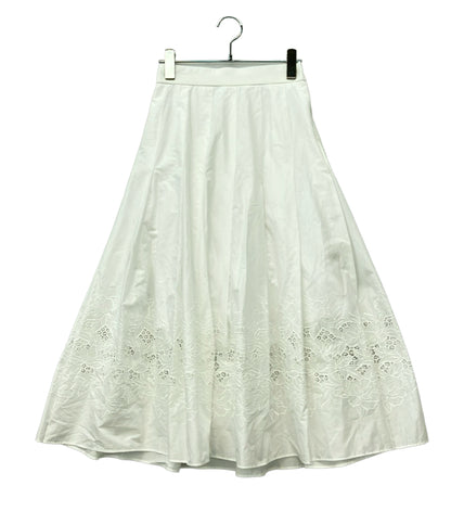 美品 EPOCA フレアスカート タグ付き フィオーレエンブロイダリー タックフレアスカート M5S28-547-02 レディース SIZE 38 (M) エポカ