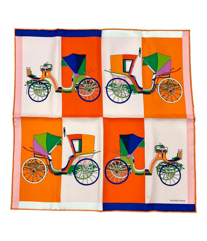 美品 エルメス スカーフ シルク100% 精巧な馬車 カレ45 レディース HERMES