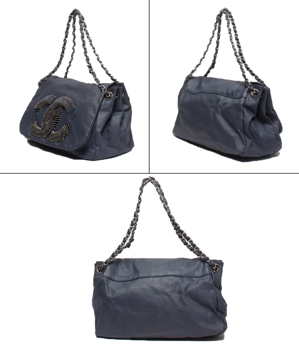 CHANEL ダブルチェーンショルダーバッグ シルバー金具 12番台 レディース シャネル