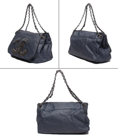 CHANEL ダブルチェーンショルダーバッグ シルバー金具 12番台 レディース シャネル