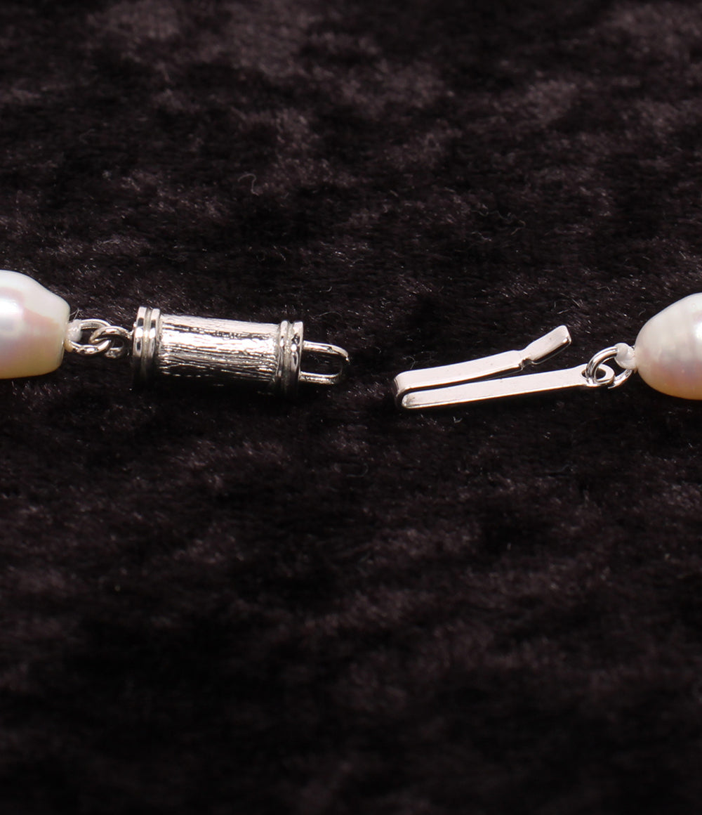 美品 ネックレス 淡水パール 約6x8mm レディース