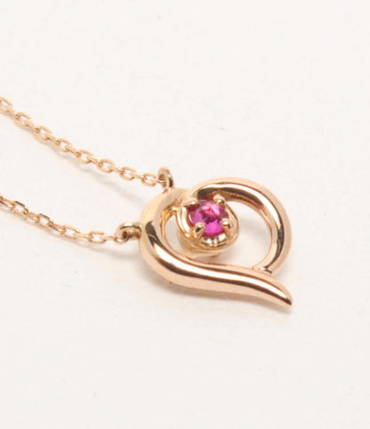 美品 VENDOME AOYAMA ネックレス K18 ダイヤ ルビー リバーシブル ハートモチーフ レディース ヴァンドームアオヤマ