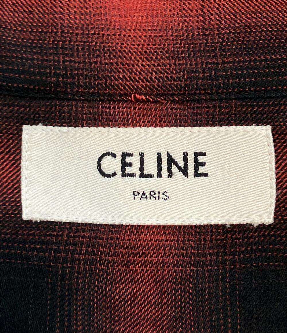 CELINE 長袖 ウエスタンチェックシャツ 2C027054D メンズ SIZE 37 セリーヌ