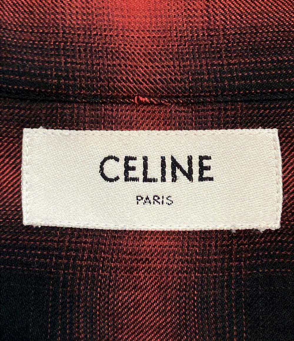 CELINE 長袖 ウエスタンチェックシャツ 2C027054D メンズ SIZE 37 セリーヌ