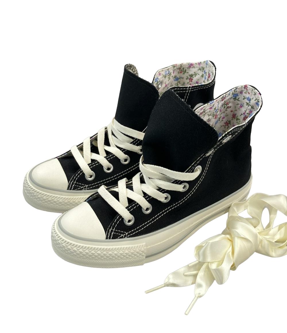 美品 CONVERSE ハイカットスニーカー × アースミュージックアンドエコロジー 花柄 5SD985 レディース SIZE 22.5 (S) コンバース