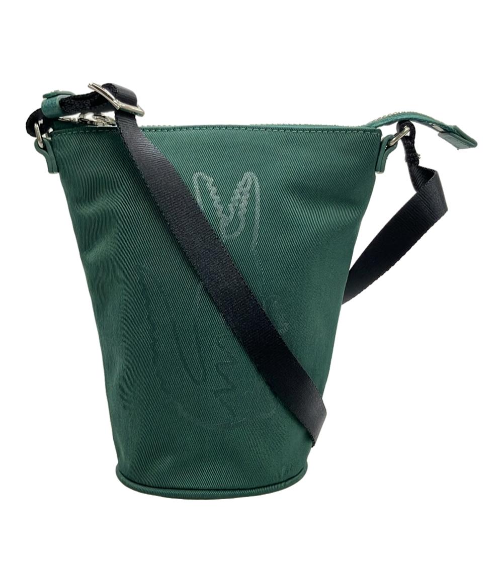 美品 LACOSTE ショルダーバッグ ペットボトルポーチ 斜め掛け ナイロン 牛革 メンズ ラコステ