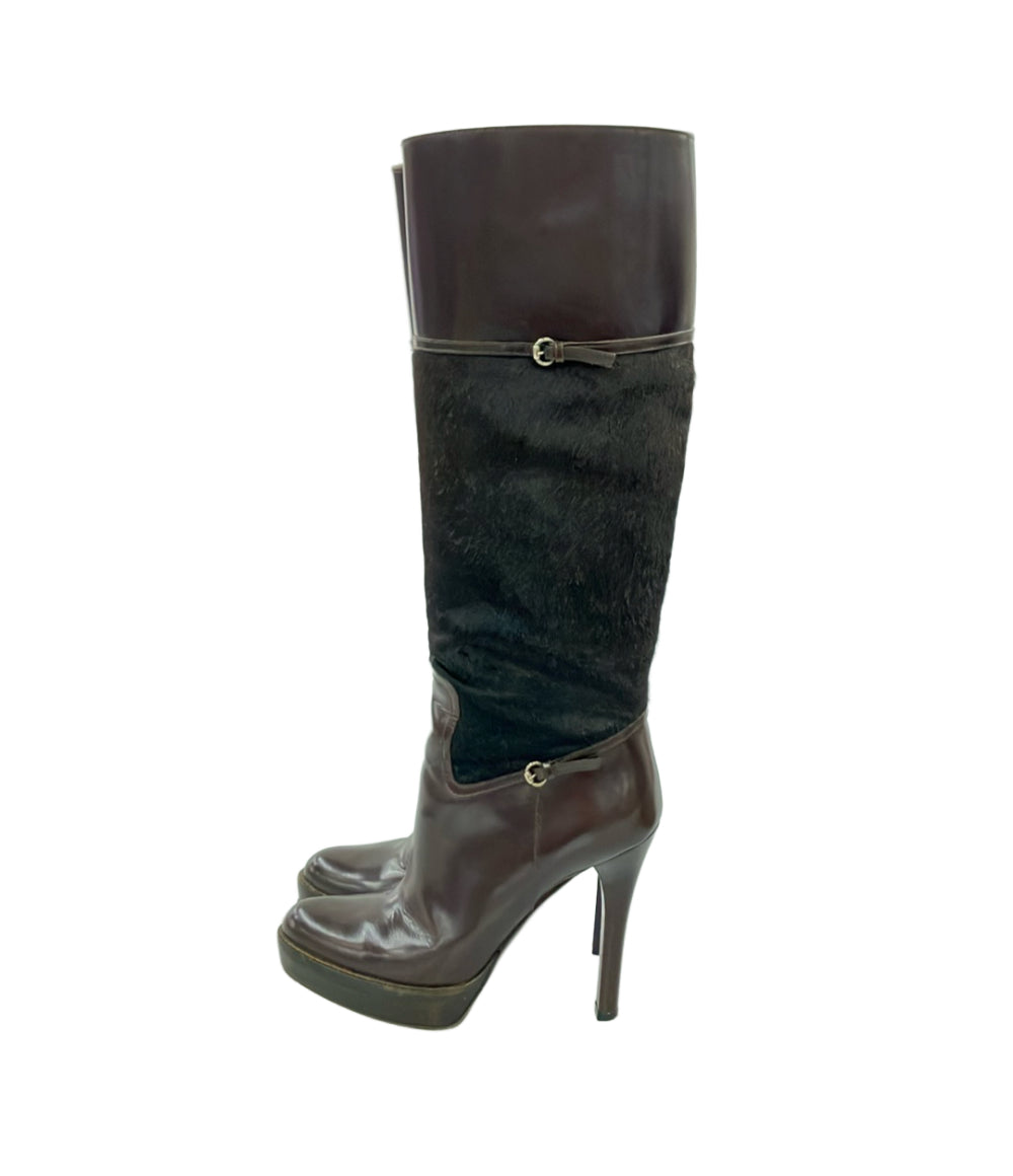 GUCCI ロングブーツ ハラコ レディース SIZE 37 1/2 C (24.5cm) グッチ