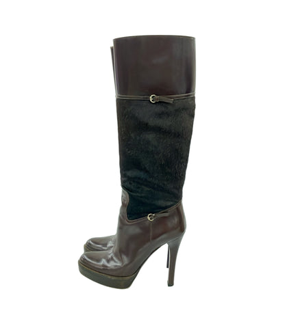 GUCCI ロングブーツ ハラコ レディース SIZE 37 1/2 C (24.5cm) グッチ