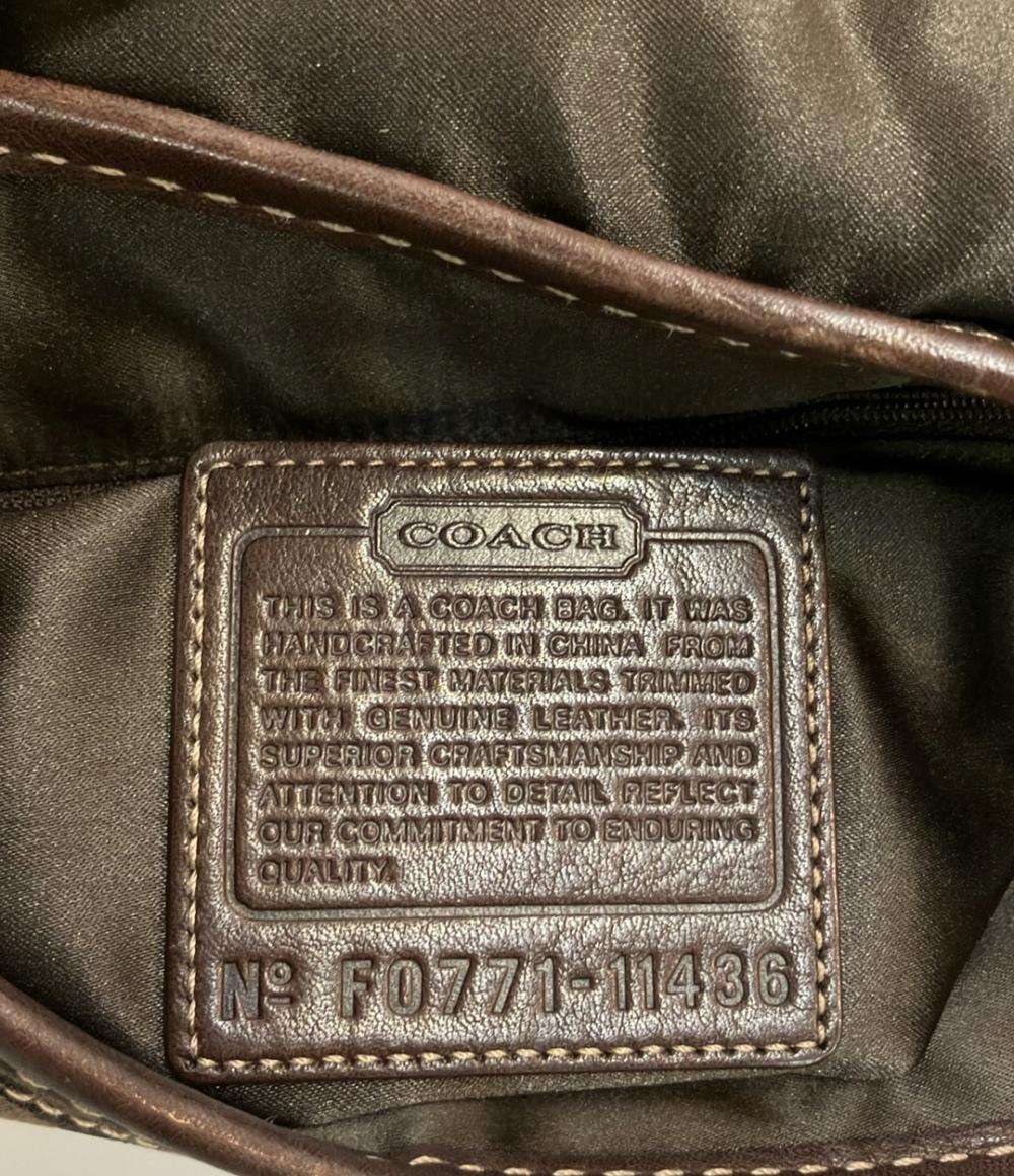 COACH ショルダーバッグ 斜め掛け キャンバス レザーシグネチャー 11436 レディース コーチ