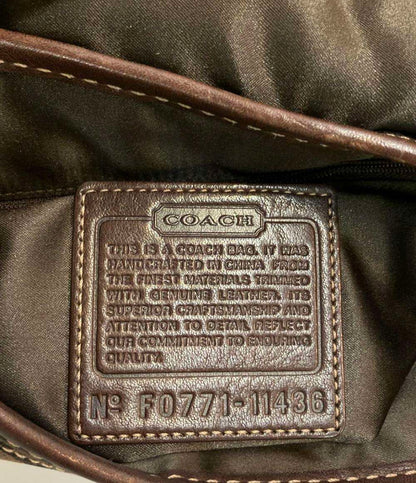 COACH ショルダーバッグ 斜め掛け キャンバス レザーシグネチャー 11436 レディース コーチ
