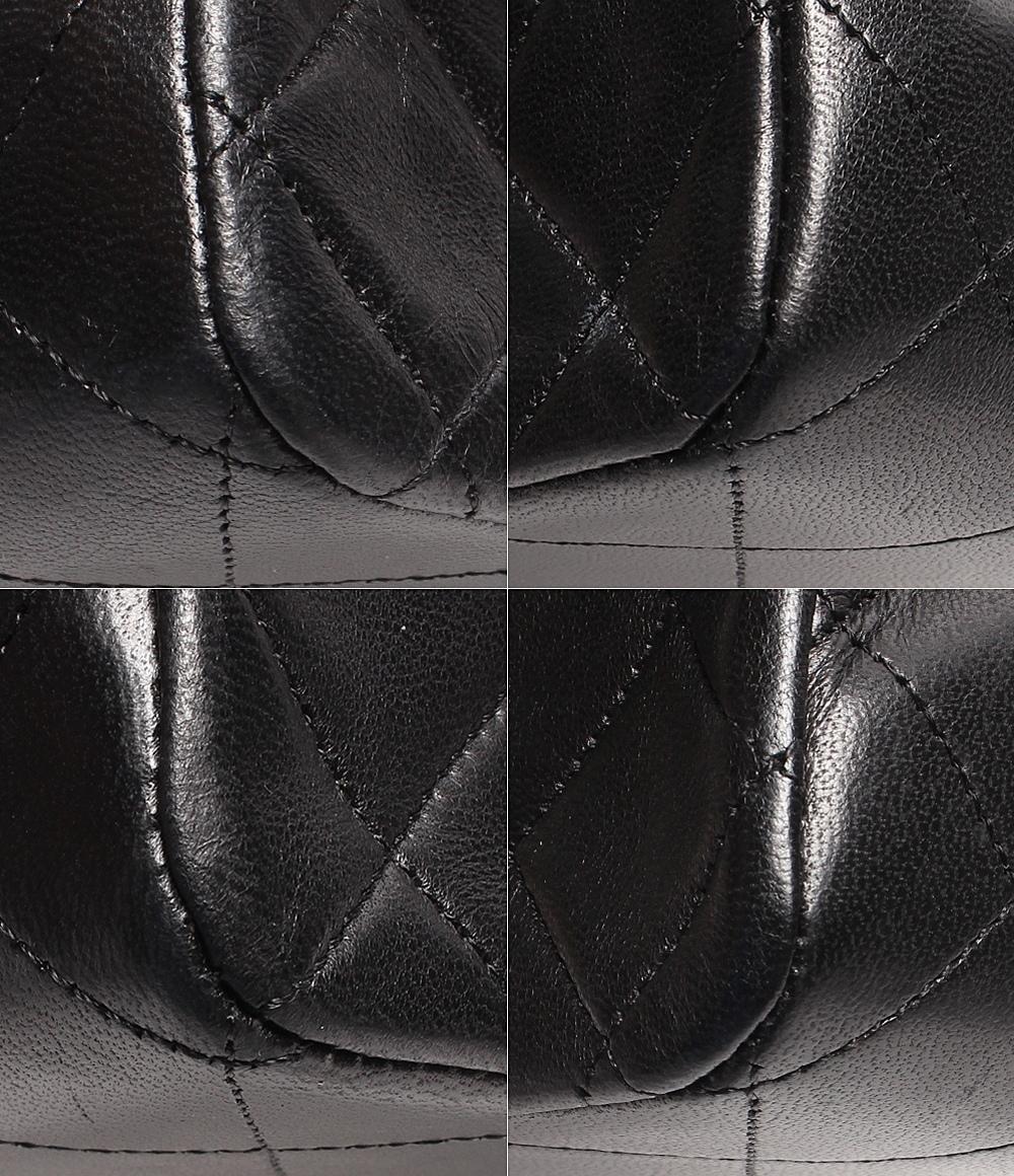 シャネル ダブルチェーンレザーショルダーバッグ ココマーク ゴールド金具 マトラッセ レディース CHANEL