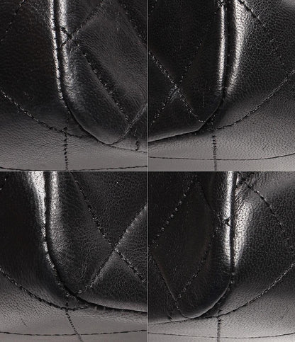 シャネル ダブルチェーンレザーショルダーバッグ ココマーク ゴールド金具 マトラッセ レディース CHANEL