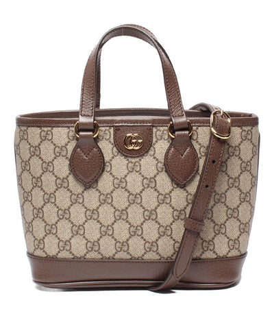 美品 グッチ 2way ハンドバッグ ショルダーバッグ スモール トートバッグ 斜め掛け ダブルG オフディア GGスプリーム 811716 レディース GUCCI