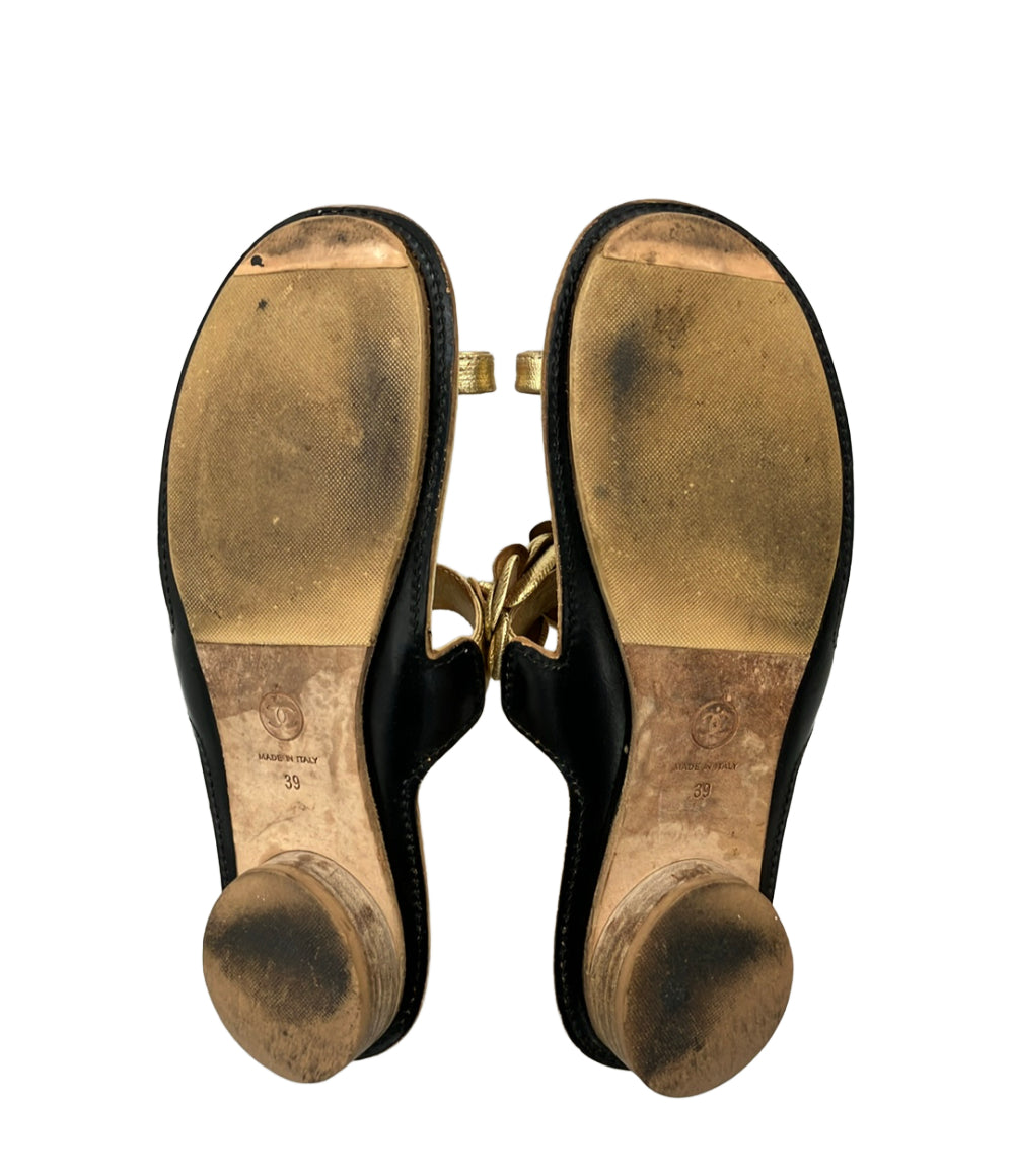 訳あり CHANEL カメリア フラットサンダル レディース SIZE 39 シャネル