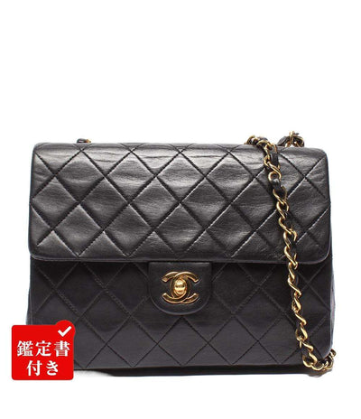CHANEL チェーンショルダーバッグ ゴールド金具 マトラッセ20 ラムスキン 1番台 シングルチェーン シングルフラップ レディース シャネル