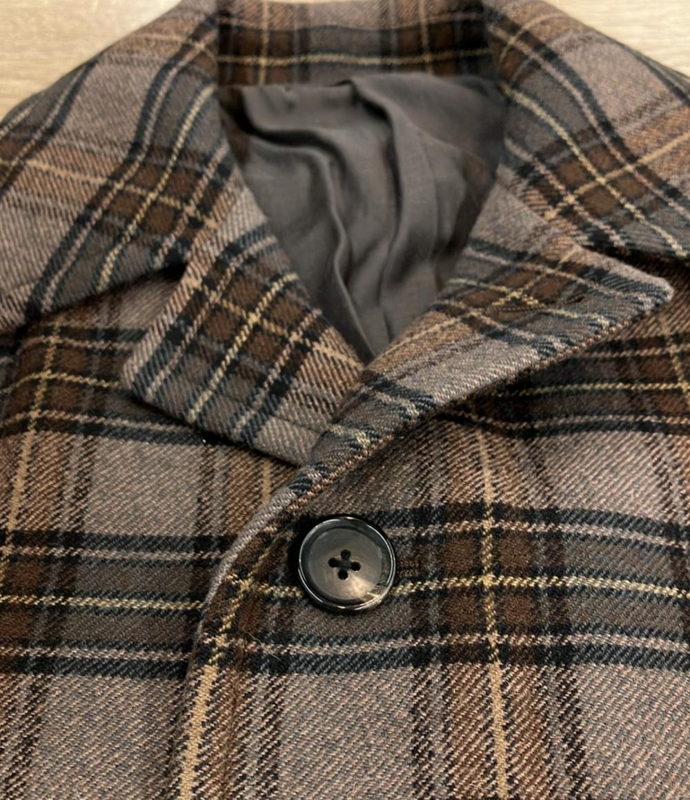 美品 ユナイテッドアローズ オンブレチェックバルカラーコート メンズ SIZE M UNITED ARROWS