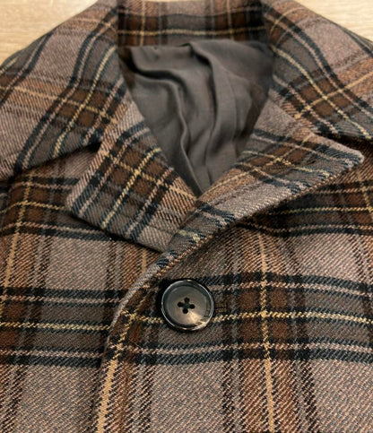 美品 ユナイテッドアローズ オンブレチェックバルカラーコート メンズ SIZE M UNITED ARROWS