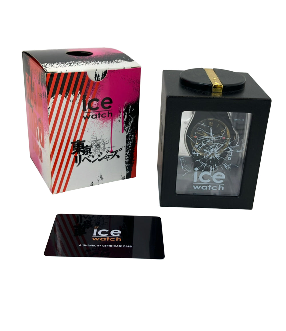 美品 ice watch 腕時計 マイキー×ドラケンモデル 東京リベンジャーズコラボ クオーツ ブラック レディース メンズ アイスウォッチ