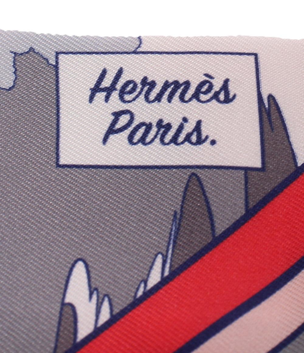 美品 HERMES ツイリー スカーフ シルク100% WOW レディース メンズ