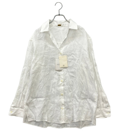 美品 Deuxieme Classe リネンウォッシュシャツ 24-050-500-4061-1-0 レディース SIZE F (M) ドゥーズィエムクラス