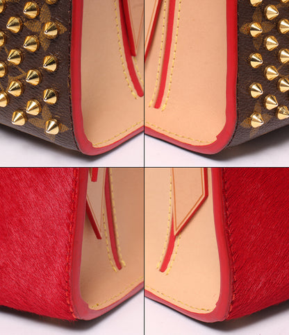 LOUIS VUITTON Christian Louboutin ハンドバッグ スタッズ ハラコ アイコノクラス モノグラム M41234 レディース ルイ・ヴィトン