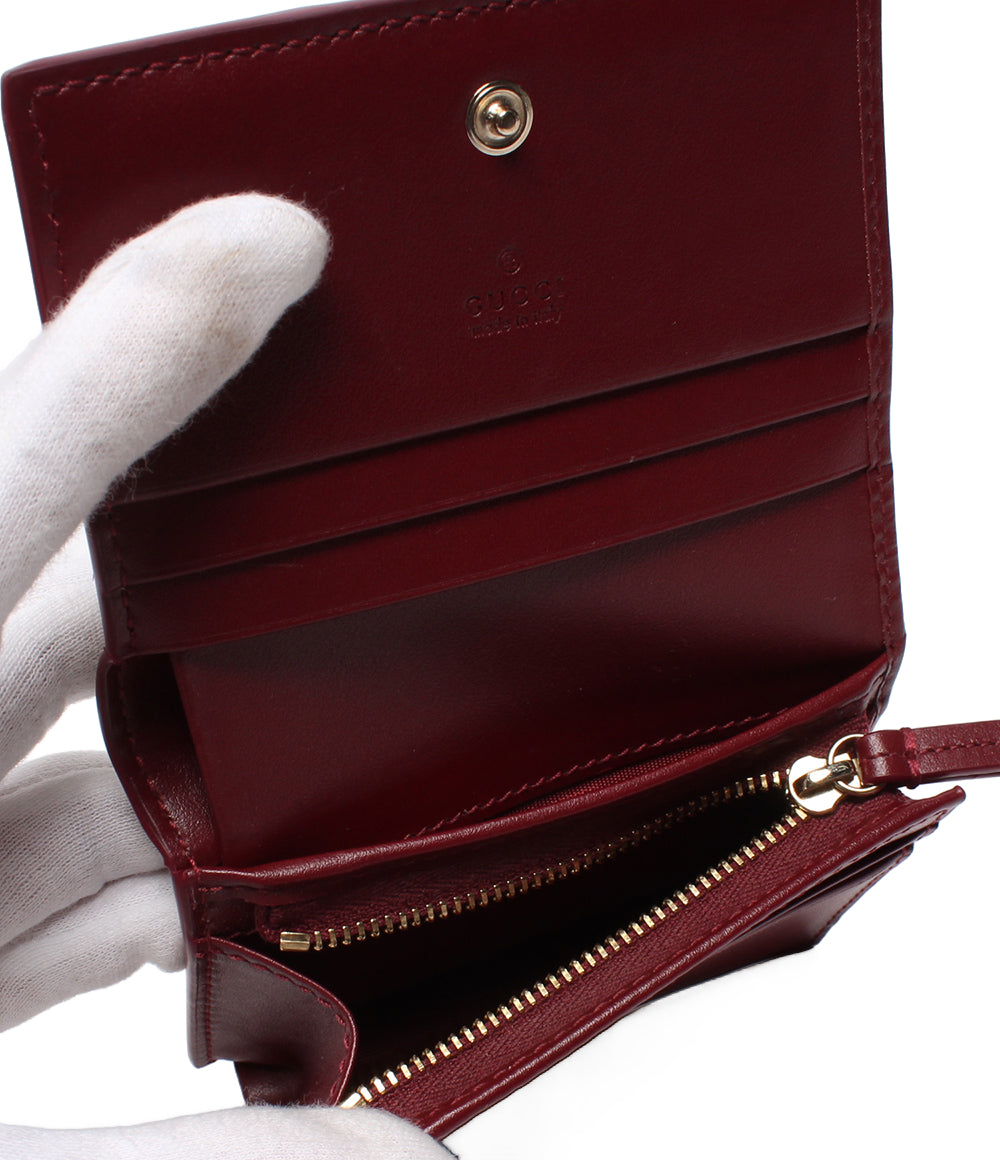美品 GUCCI 二つ折り財布 GGスプリーム キャンバス ミニ ウォレット アニマル オウル 818767･0416 レディース グッチ