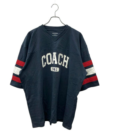 美品 COACH 半袖Tシャツ ジャージー Vネック ロゴ Cotton Jersey V-Neck T-shirt CY572 メンズ SIZE L コーチ