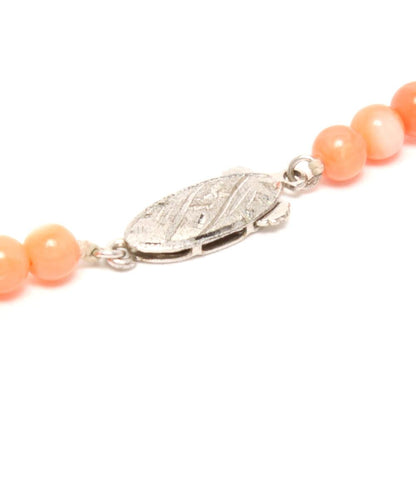 ネックレス SV  珊瑚 4-8mm ピンクコーラル レディース