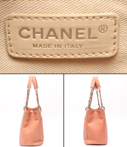 CHANEL チェーントートバッグ ショルダーバッグ 肩掛け シルバー金具 マトラッセ キャビアスキン 12番台 レディース シャネル