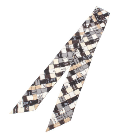 エルメス スカーフ ツイリー シルク100％ ボリュデュック チェック レディース HERMES