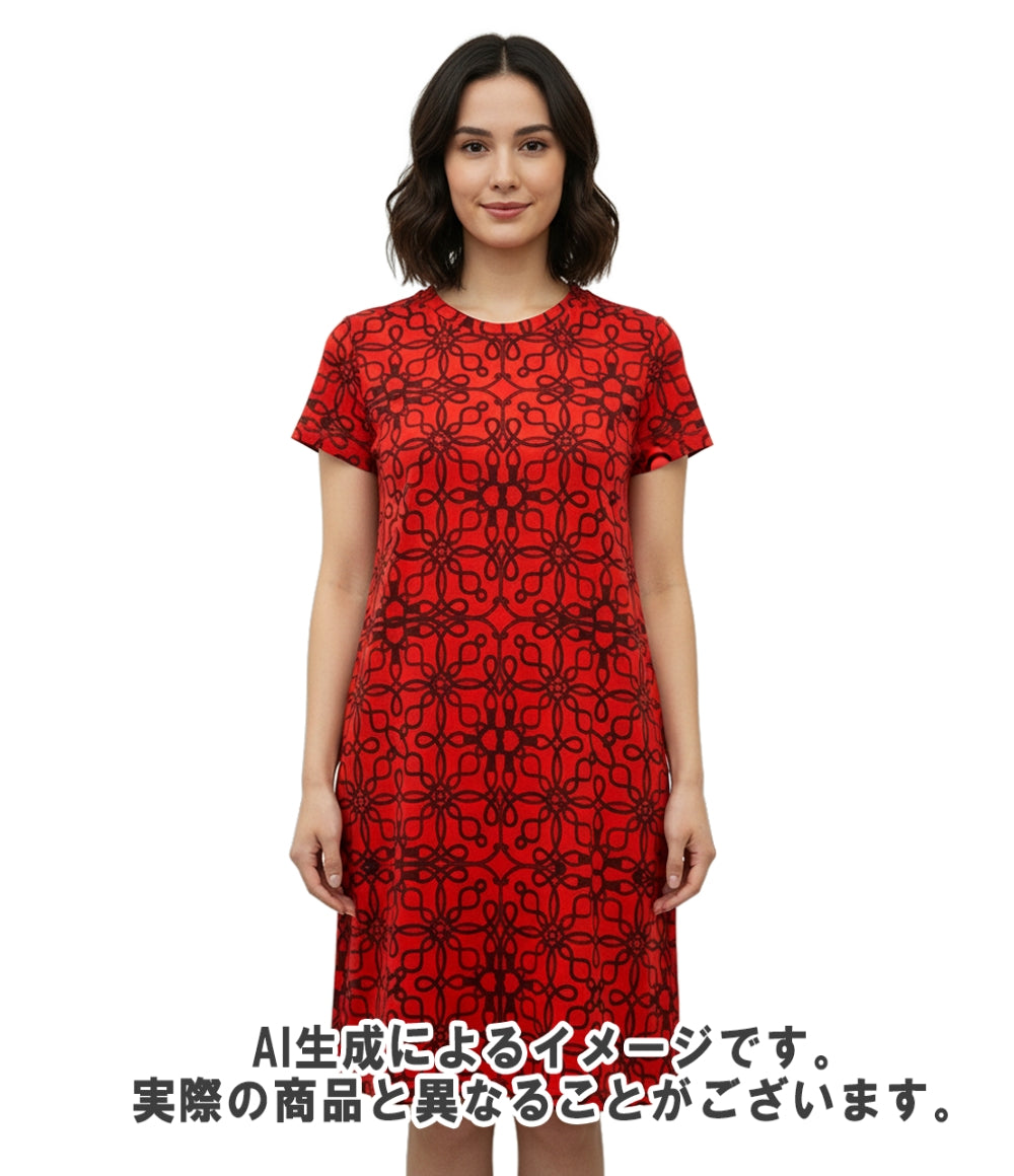 HERMES 半袖Tワンピース CORDELIERES TSHIRT RED レディース SIZE 40 (M) エルメス