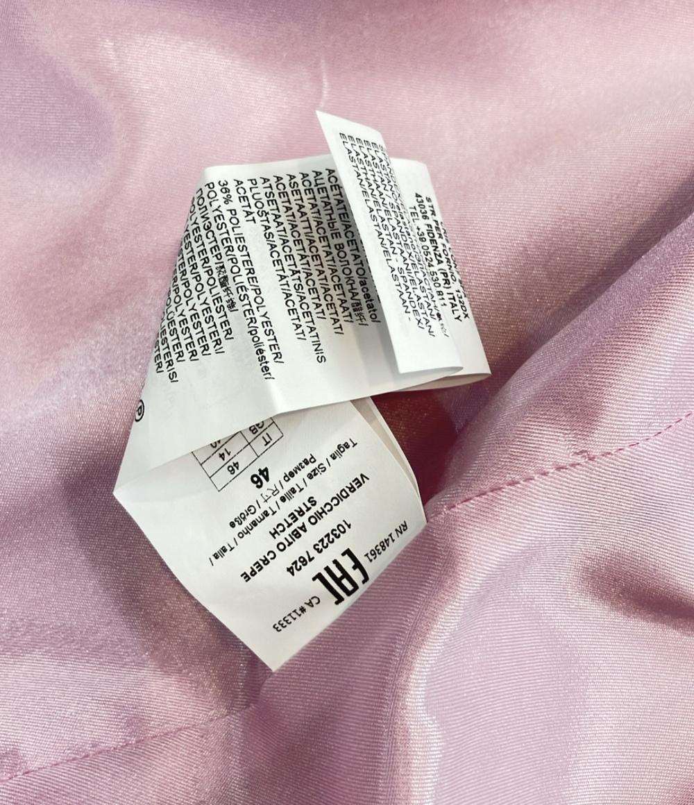 PINKO 半袖ワンピース スクエアネック ミニ 膝丈 ハーフスリーブ 五分袖 リボン Verdicchio レディース SIZE 46 (L) ピンコ