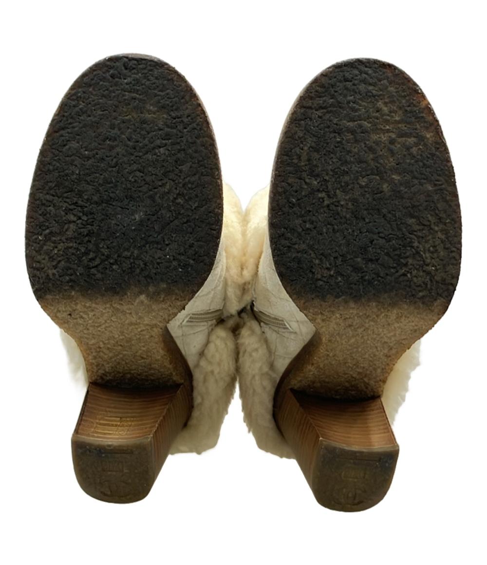 CHANEL ショートブーツ ボア マトラッセ レディース SIZE 37 1/2 C (L) シャネル