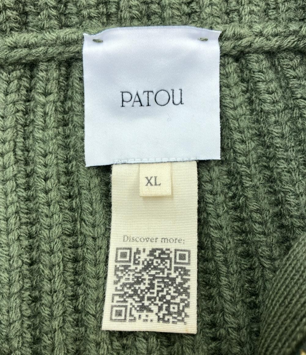 美品 PATOU ジャンパー ハーフジップ リブニット オーバーサイズカラー KN0908055750K レディース SIZE XL パトゥ