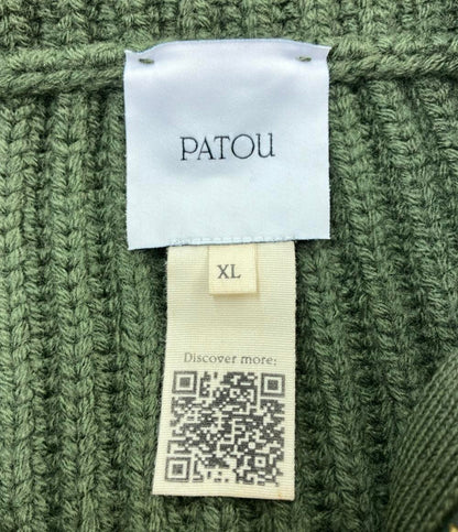 美品 PATOU ジャンパー ハーフジップ リブニット オーバーサイズカラー KN0908055750K レディース SIZE XL パトゥ