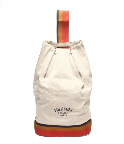 美品 HERMES ショルダーバッグ 斜め掛け ボディバッグ シルバー金具 トワルシェブロン キャバリエ レディース メンズ エルメス