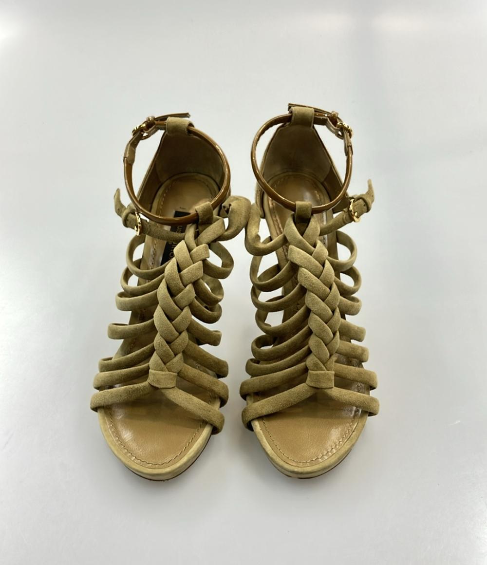 訳あり LOUIS VUITTON スエードサンダル 編み込み レディース SIZE 34