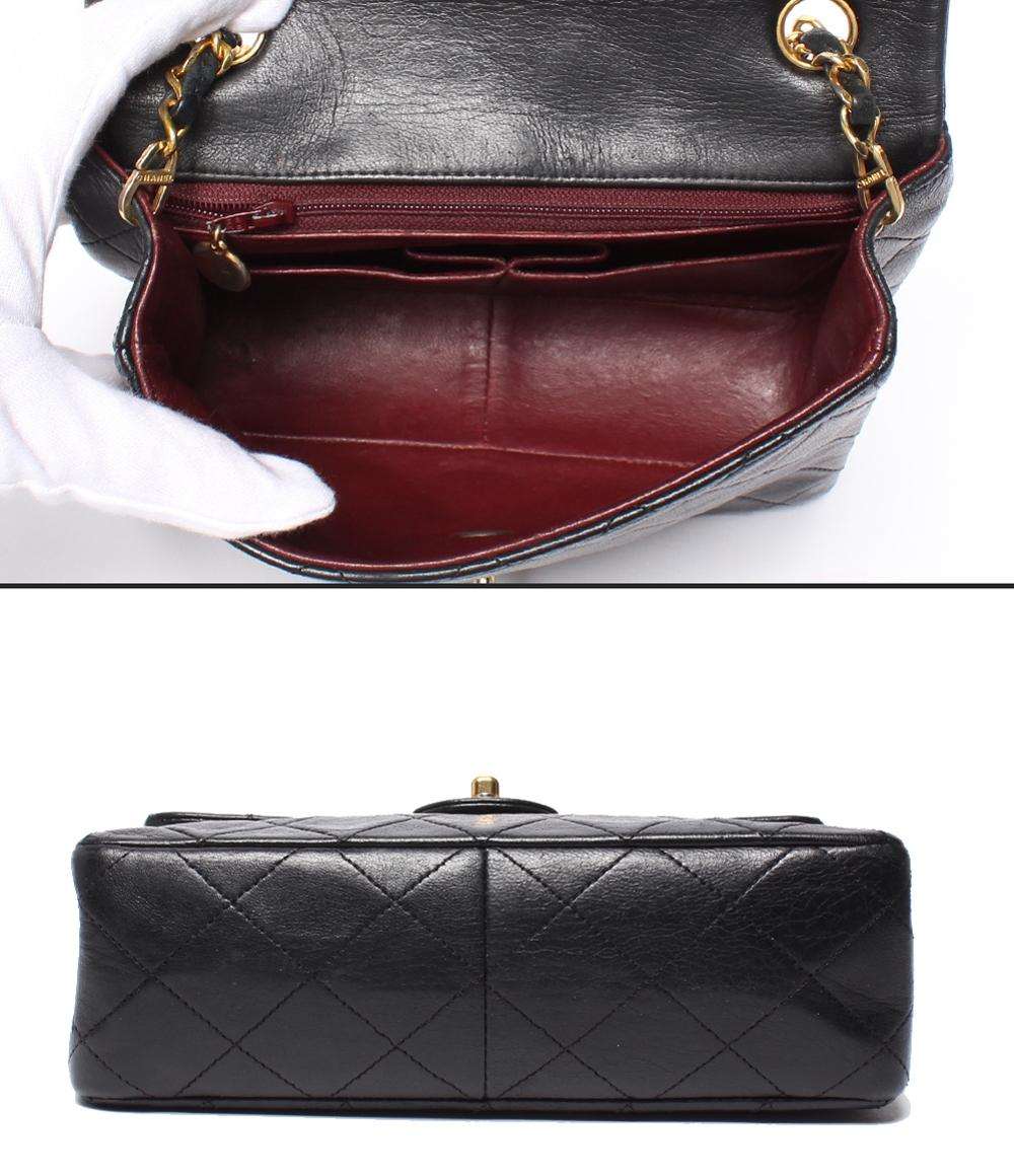 CHANEL チェーンショルダーバッグ ゴールド金具 シングルチェーン シングルフラップ ラムスキン 2番台 マトラッセ20 レディース シャネル