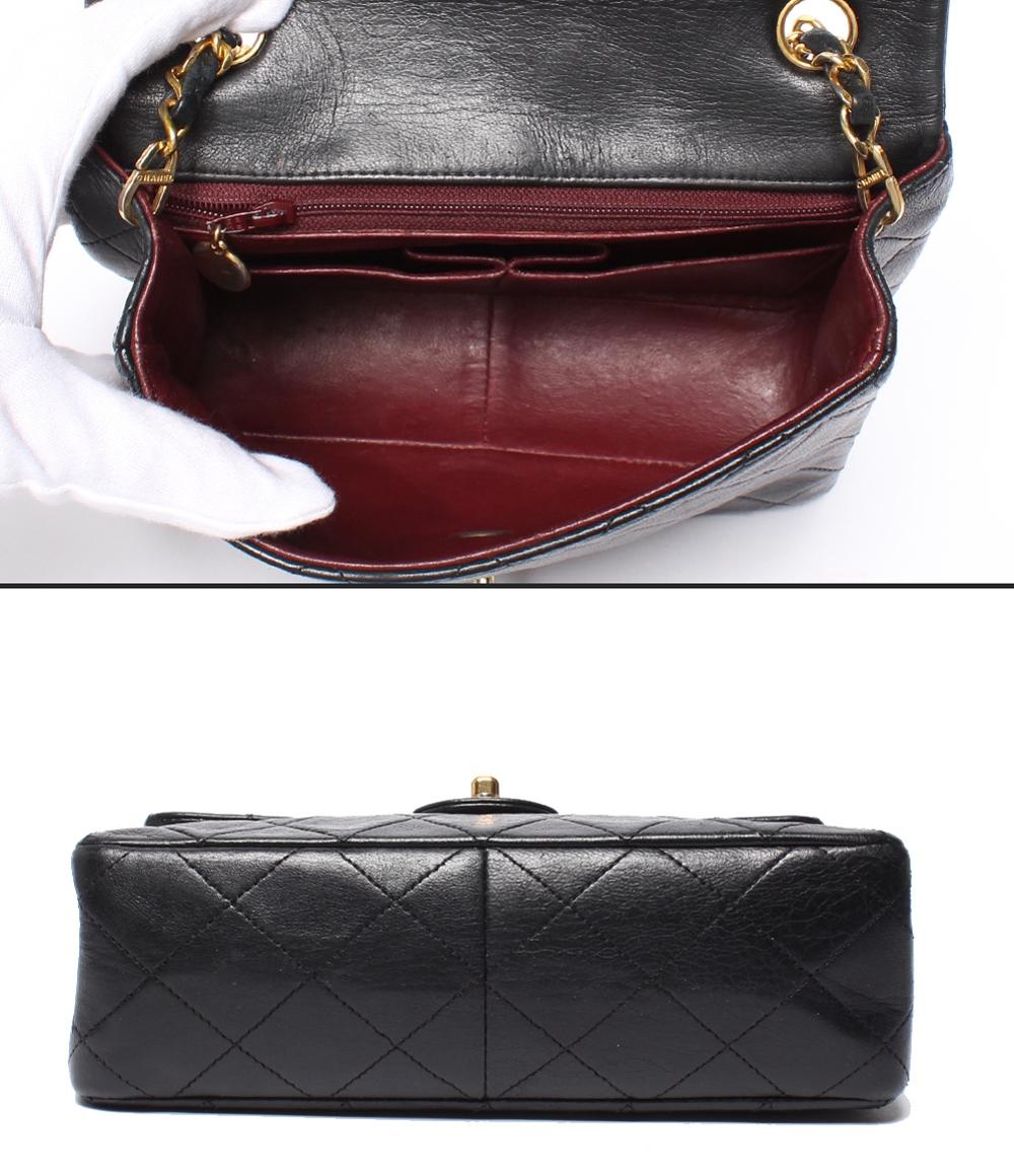 CHANEL チェーンショルダーバッグ ゴールド金具 シングルチェーン シングルフラップ ラムスキン 2番台 マトラッセ20 レディース シャネル