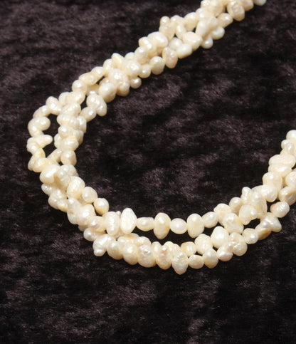 3連ネックレス 淡水パール レディース